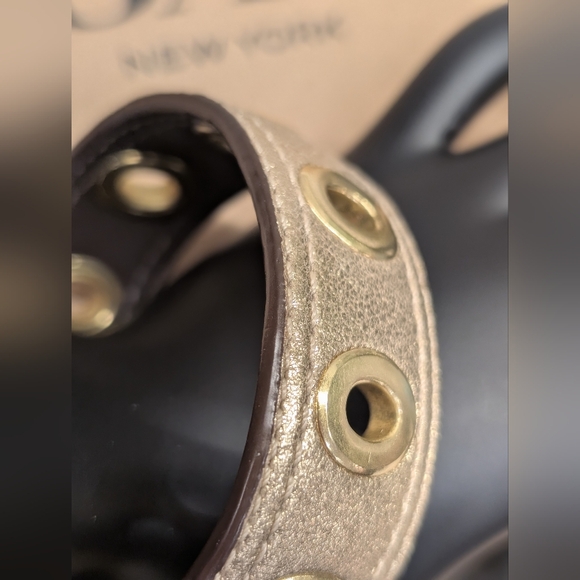 Coach Leather Bracelet - EUC - Gold 2.75 Inch Diameter - Picture 3 of 11